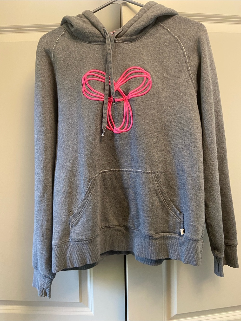 TNA Gray Hoodie with Pink Rope Accent